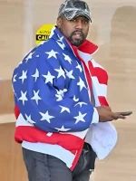Rapper Kanye West US Flag Bomber Puffer Jacket