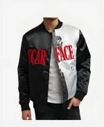 Scarface Split Satin Bomber Jacket