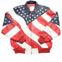 US Flag Leather Jacket