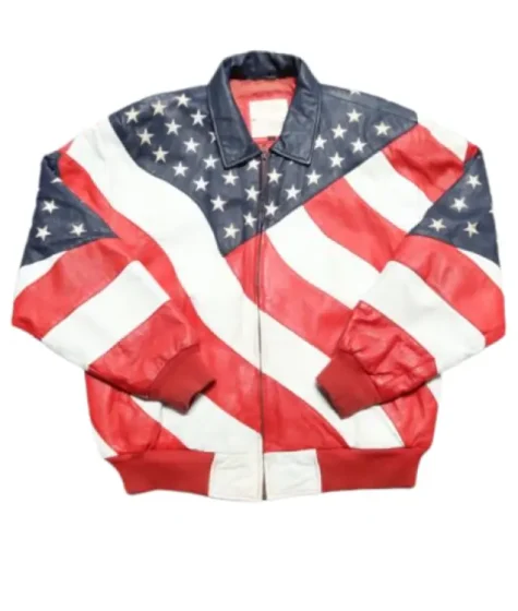 US Flag Leather Jacket