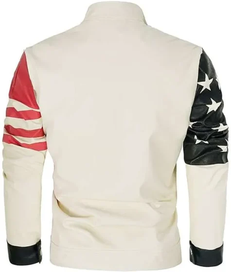 USA American Flag Leather Jacket