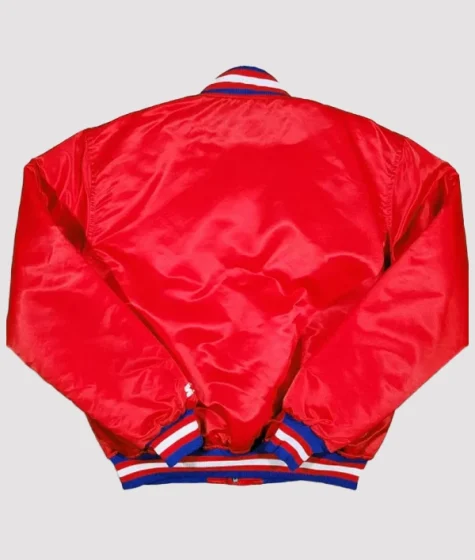 2025 Philadelphia 76ers Sixer Starter Red Satin Varsity Jacket on Clearance