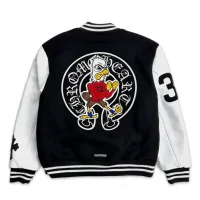 Chrome Hearts VIC Eagle Timmy Varsity Jacket Black Cross Patch