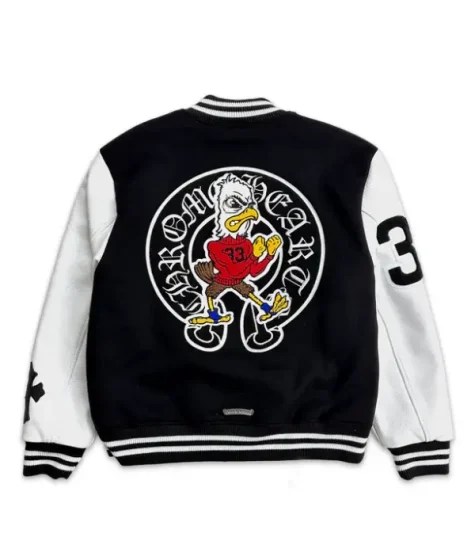 Chrome Hearts VIC Eagle Timmy Varsity Jacket Black Cross Patch