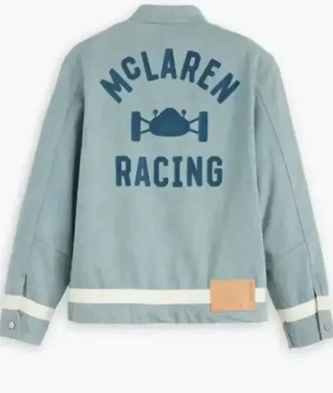 Levi's x McLaren Racing Light Sky Blue Cotton Jacket For Sale 