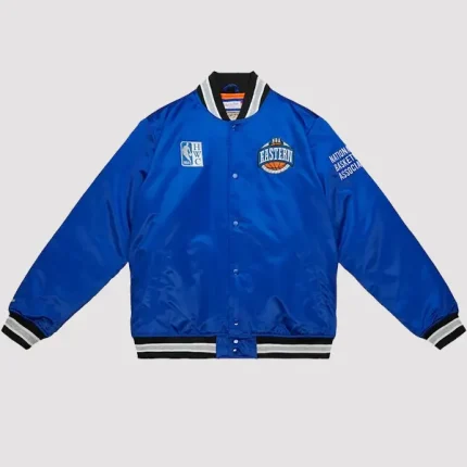 Men's Eastern Conference Mitchell & Ness Royal Hardwood Blue Satin Jacket