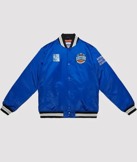 Men's Eastern Conference Mitchell & Ness Royal Hardwood Blue Satin Jacket