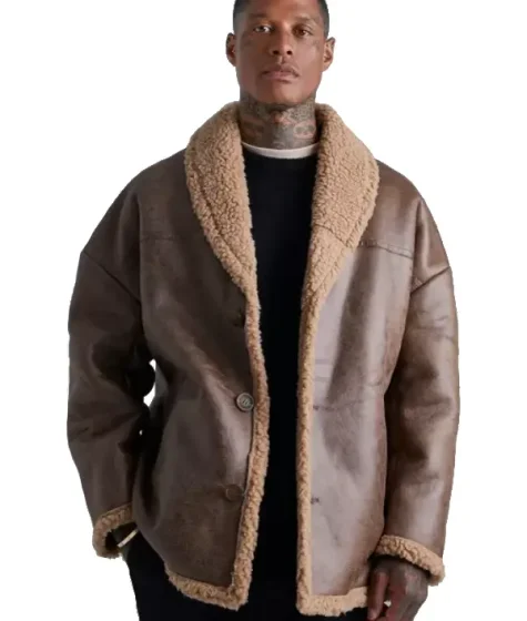 Men's Oversized Shearling Jacket
