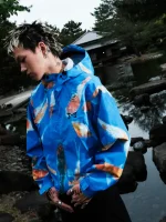 Metra Koi Fish Priant Hooded Jacket