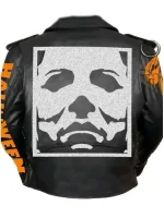 Michael Myers Halloween Black Leather Studded Biker Jacket For Sale 