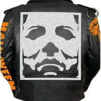 Michael Myers Halloween Black Leather Studded Biker Jacket For Sale 