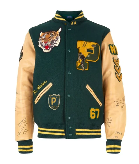 Polo Ralph Lauren Letterman Wool-Blend and Leather Jacket