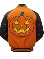 Halloween Pumpkin Crew Orange Varsity Jacket For Sale