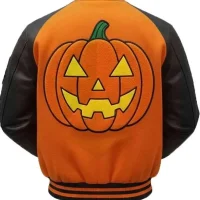 Halloween Pumpkin Crew Orange Varsity Jacket For Sale