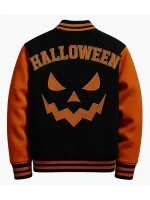 Stegaro Halloween Pumpkin Black and Orange Varsity Jacket