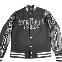 The Pumpkin King Varsity Black Jacket