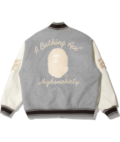 BAPE X HIGHSNOBIETY Multilogo Varsity Jacket