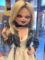 Bride of Chucky Tiffany Black Leather Costume Halloween Jacket