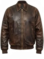Halloween Brown Skull Leather Jacket for Sale