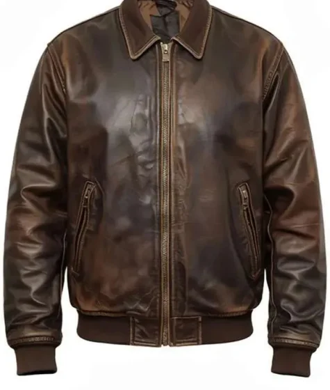 Halloween Brown Skull Leather Jacket for Sale