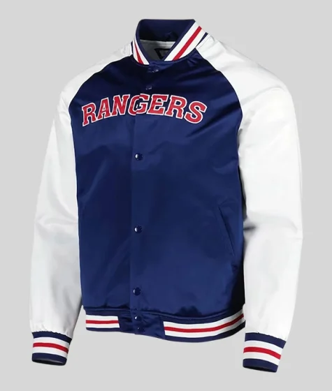 New York Rangers Primetime Raglan Satin Full Snap Jacket
