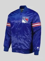 New York Rangers Starter Blue Satin Full-Snap Jacket