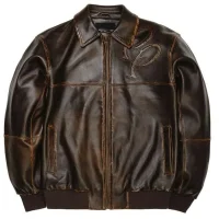 Pelle Pelle Brown Two Tone Leather Jacket for Sale