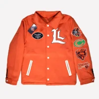 Chicago Bears Lyrical Lemonade x Orange Full-Snap Varsity Jacket