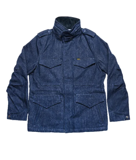Self Edge Iron Heart M65 Field Denim Jacket Blue