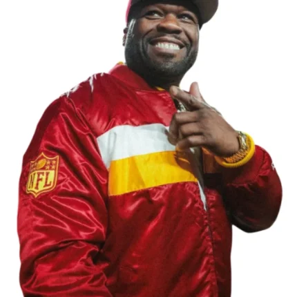 50 Cent Washington Commanders Red Satin Jacket