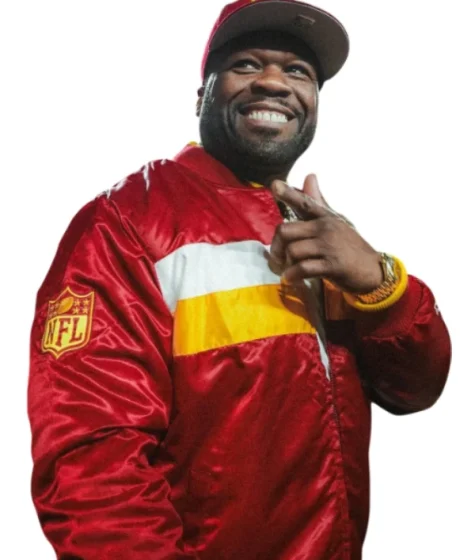 50 Cent Washington Commanders Red Satin Jacket