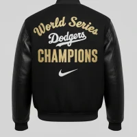 Nike Los Angeles Dodgers World Series Champions Black Wool Bomber Jacket