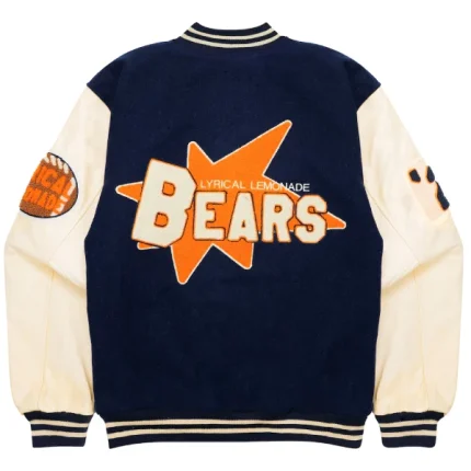 Vintage Lyrical Lemonade x Chicago Go Bears Navy Full-Snap Letterman Varsity Jacket For Sale