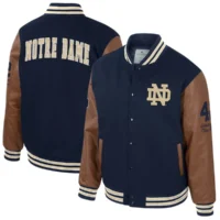 Navy Notre Letterman Varsity Jacket