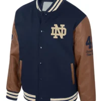 Navy Notre Letterman Varsity Jacket for Sale