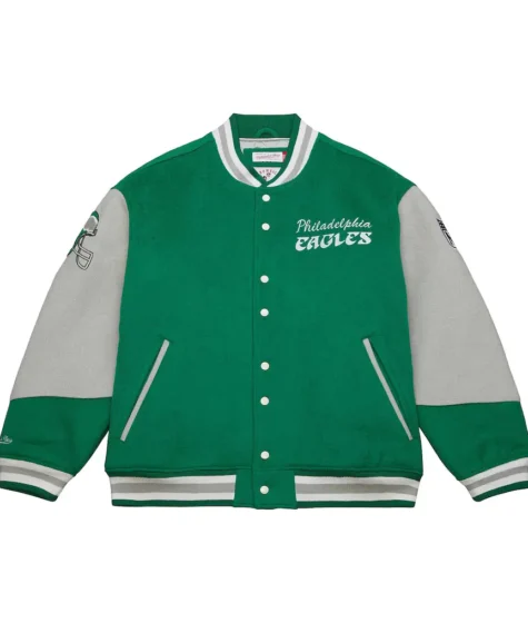 Philadelphia Eagles Mitchell & Ness Kelly Green Varsity Jacket