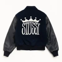 Stussy King Varsity Jacket Navy Blue