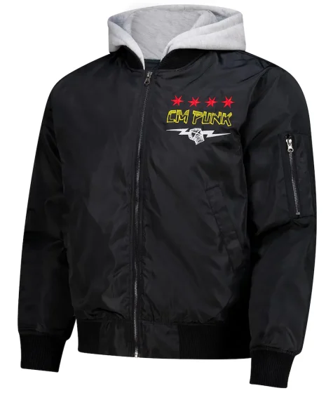 WWE CM Punk Hooded Bomber Jacket